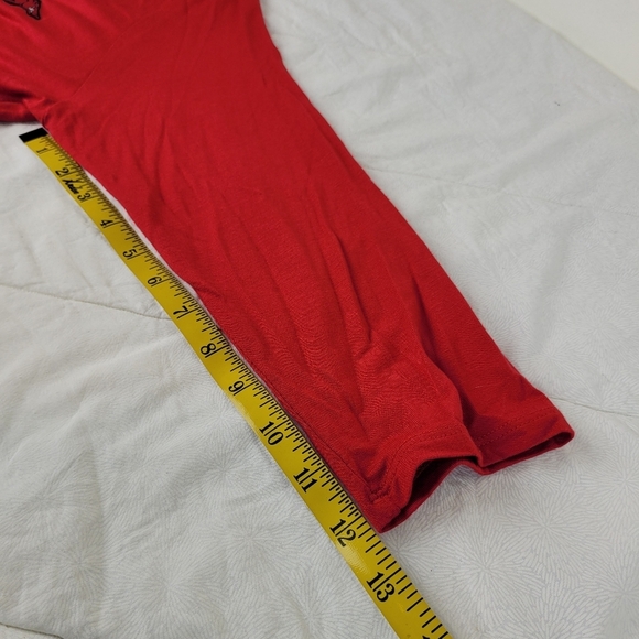 P.Michael Arkansas Razorbacks red long flowy tunic white trim asymmetrical hem L - Picture 11 of 15